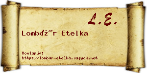 Lombár Etelka névjegykártya